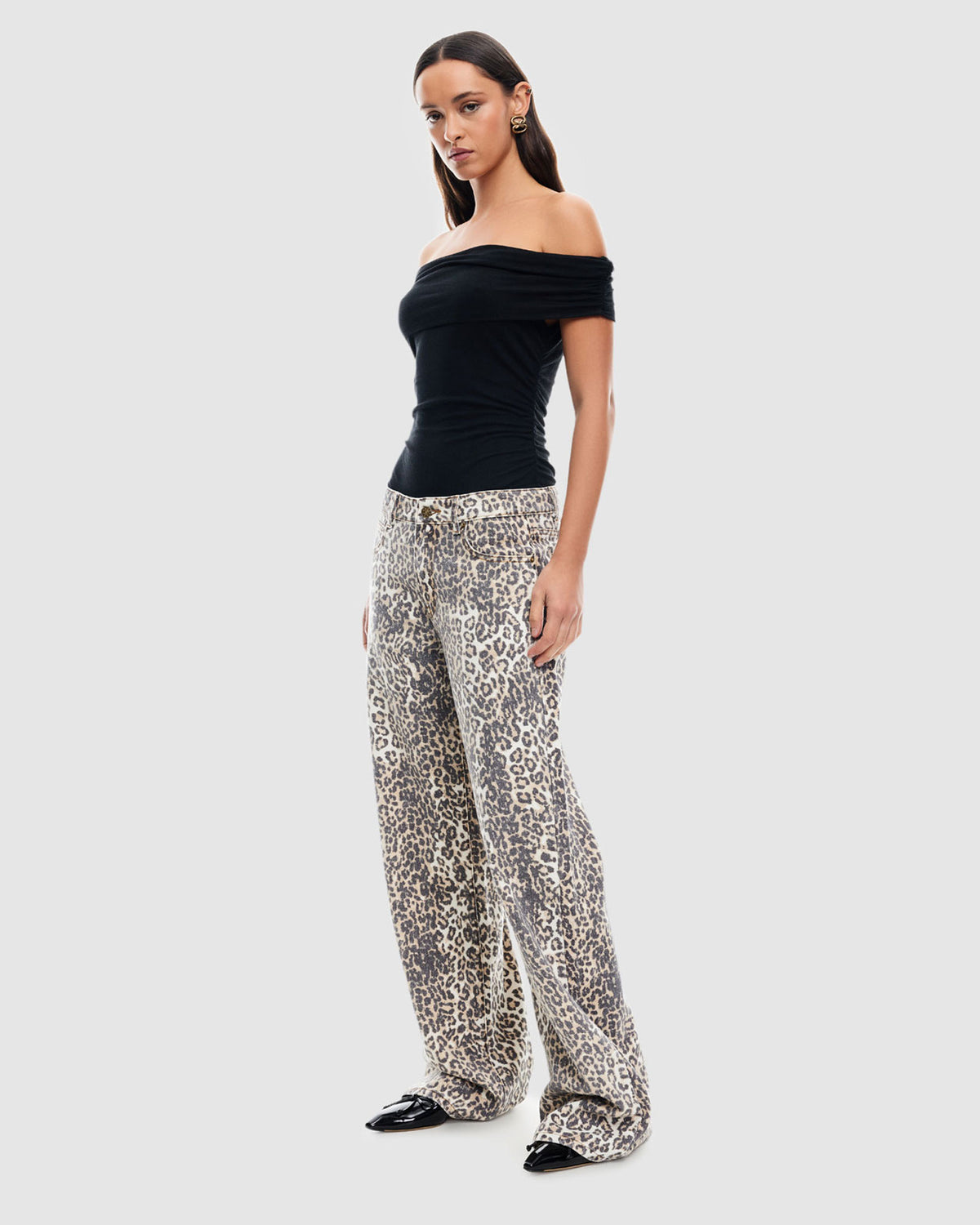 Top Model Denim Jeans FADED LEOPARD