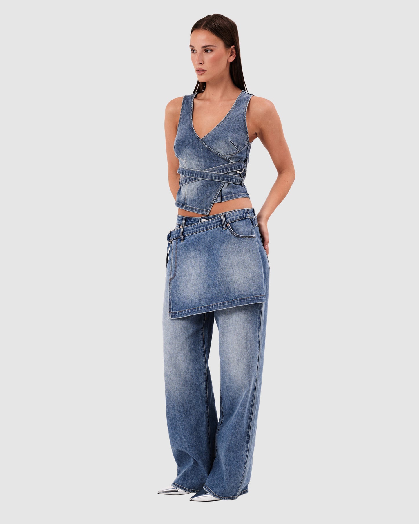 95 Mid Baggy Skirt Denim Jeans Dalia