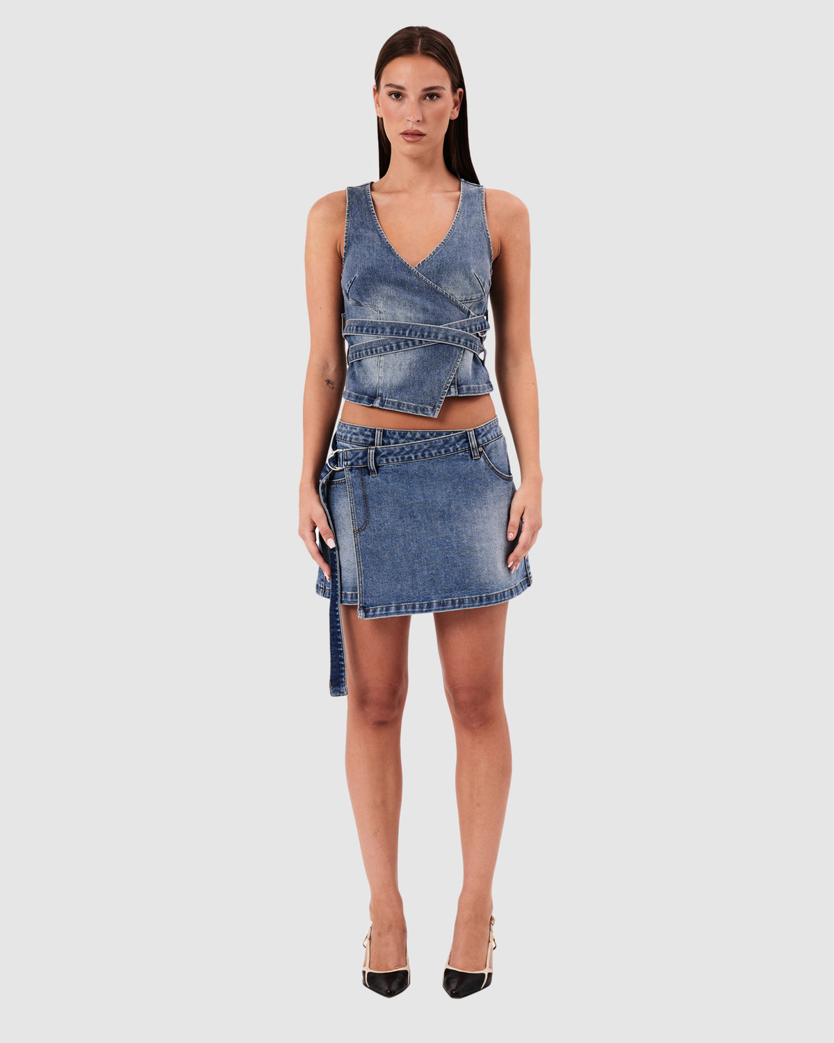City Wrap Denim Top Dalia DALIA