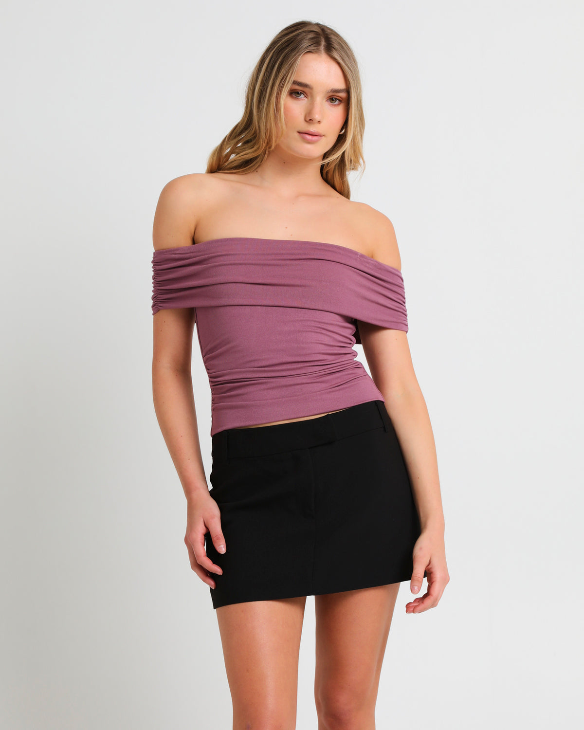 Armani Cold Shoulder Top BERRY