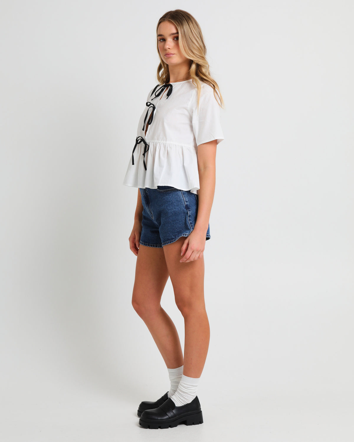 Tie Front Blouse WHITE