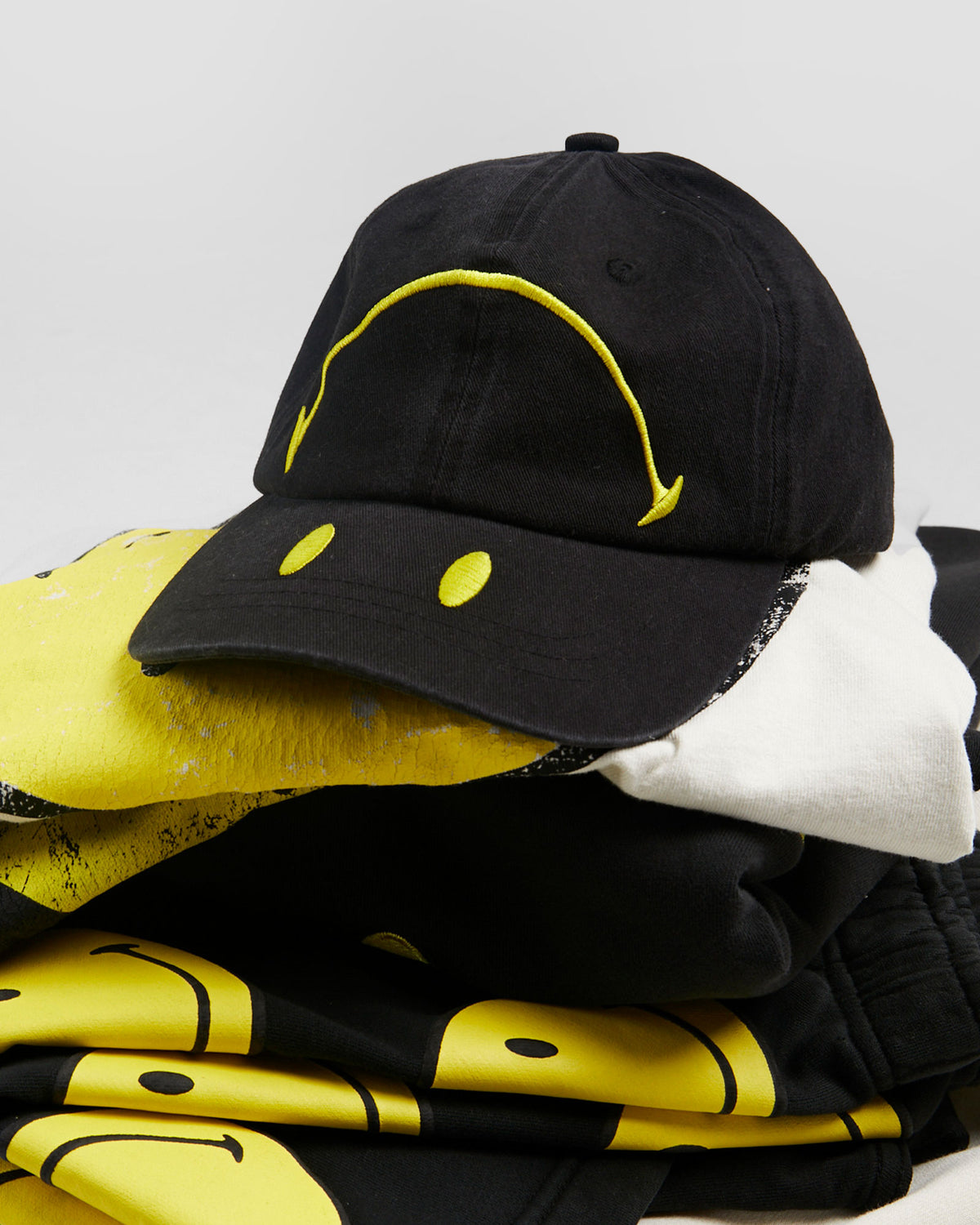 Insight x Smiley Beam Cap WASHED BLACK