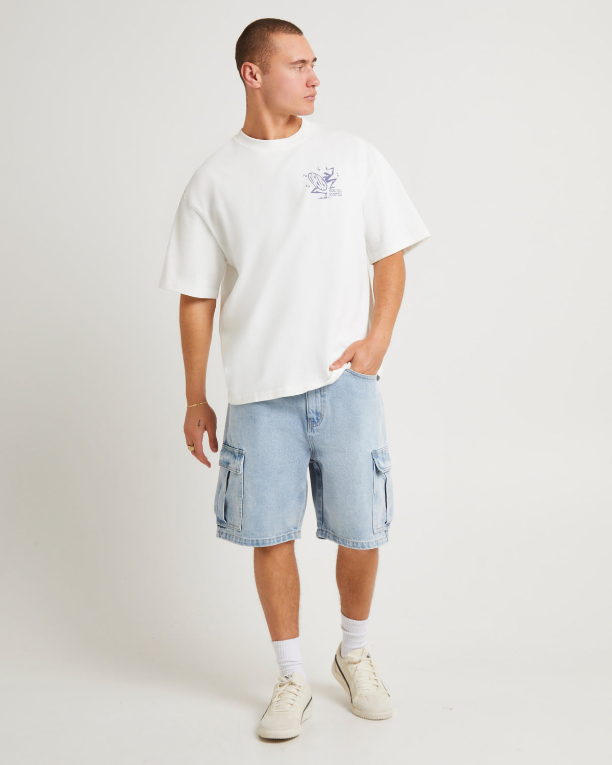 Sound System Short Sleeve T-Shirt VINTAGE WHITE