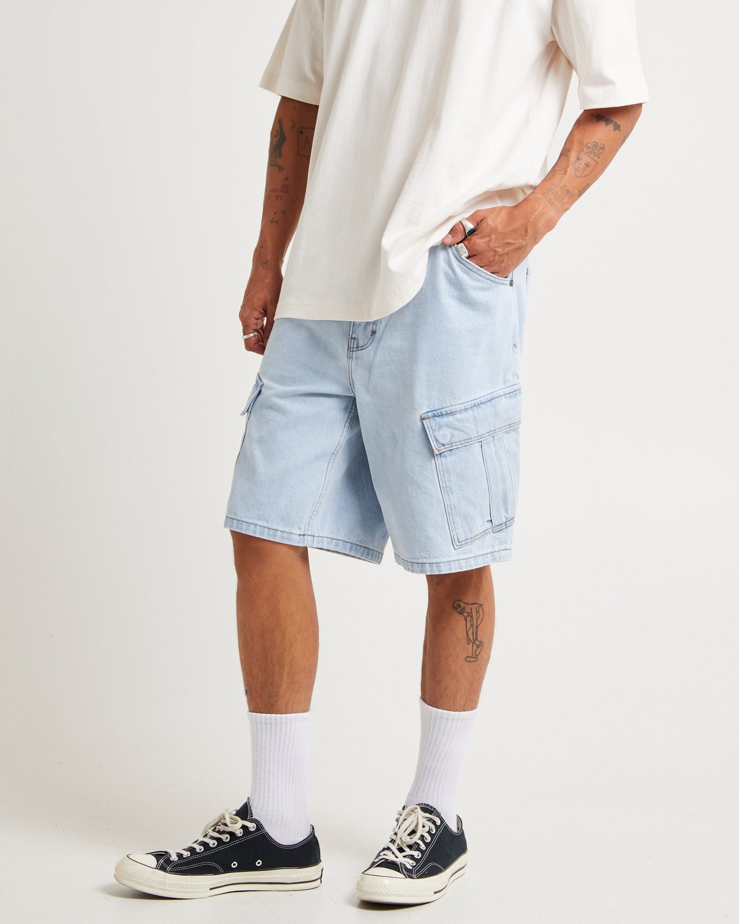 A5 Baggy Denim Cargo Shorts Judd
