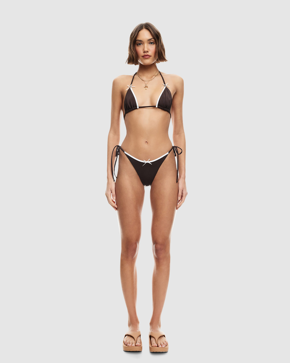 Rio Bikini Tie Bottom BROWN CONTRAST