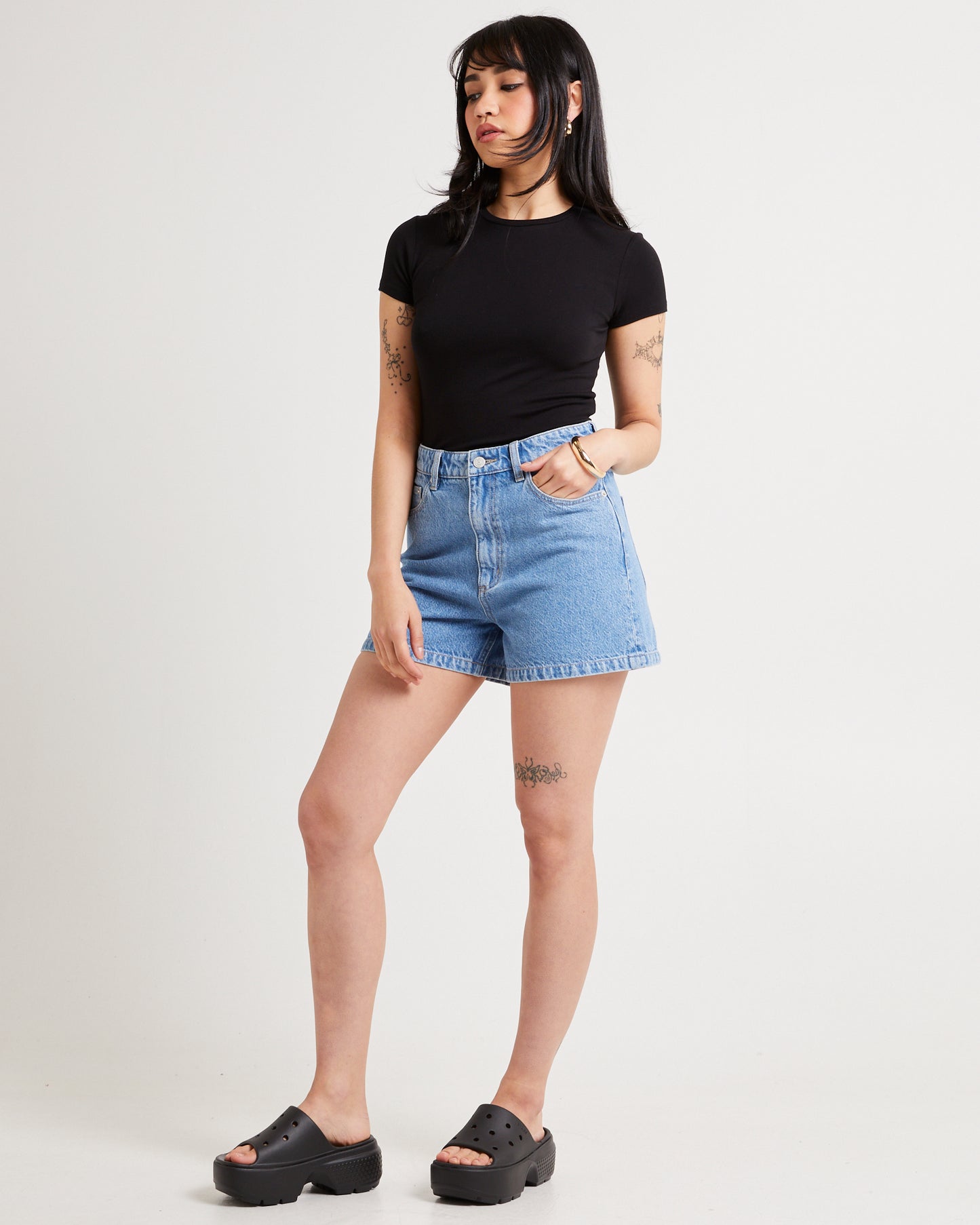 High Relaxed Denim Shorts