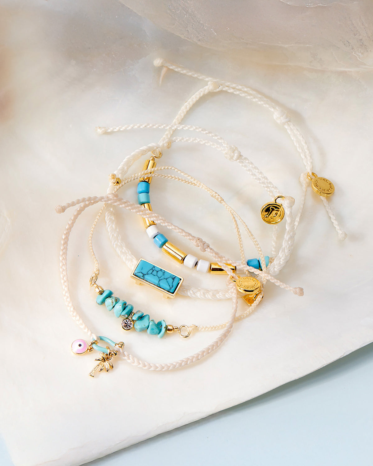Undertow Enamel Bead Charm Bracelet NATURAL
