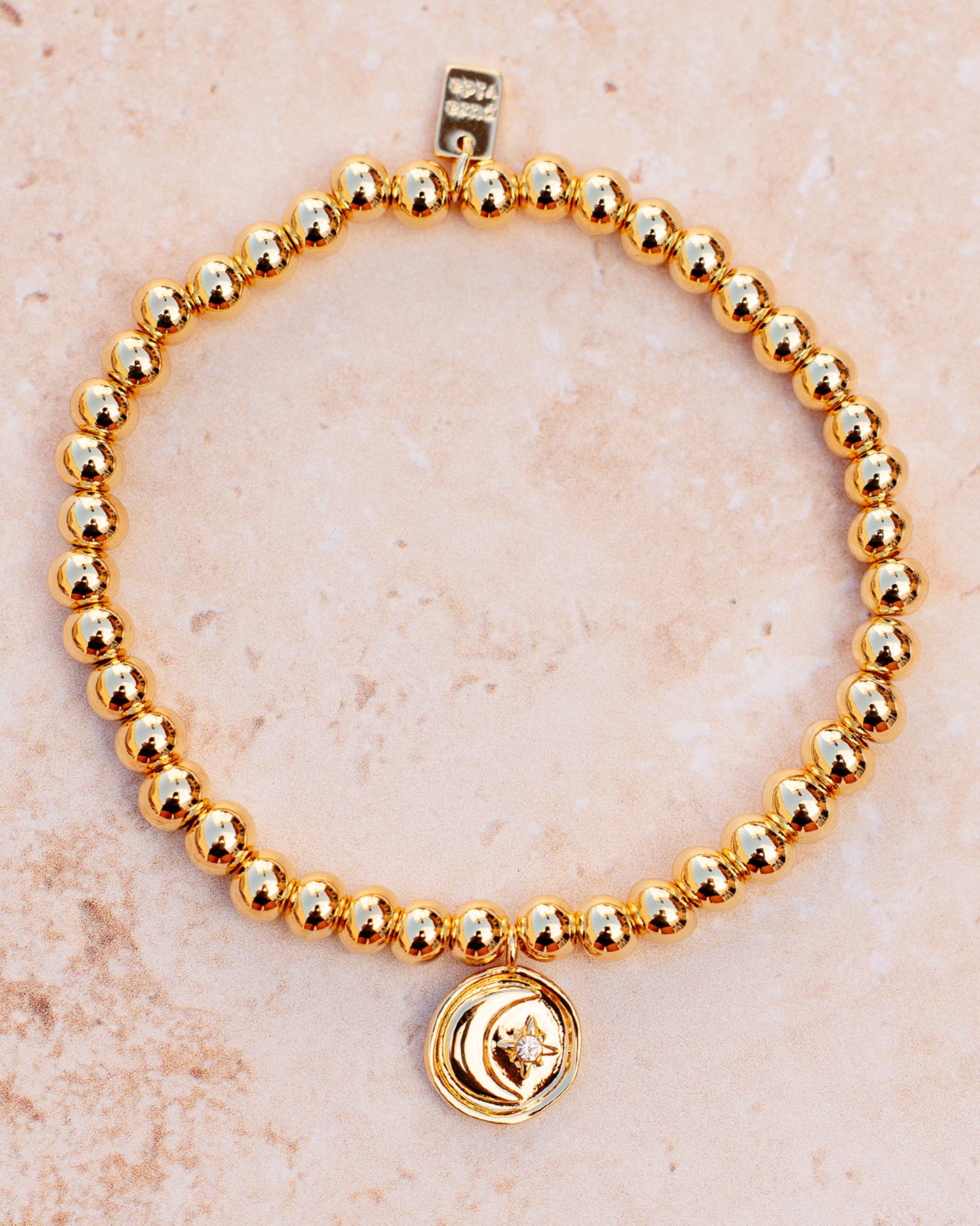 Moon Metal Stretch Gold Bracelet