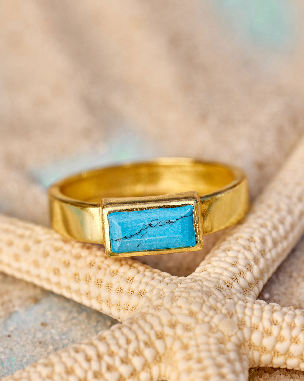 Tulum Turquoise Gold Ring GOLD