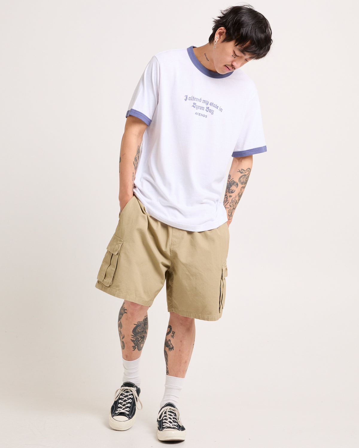 Ripped Out 98 - Oversized Cargo Short 20" Eucalyptus