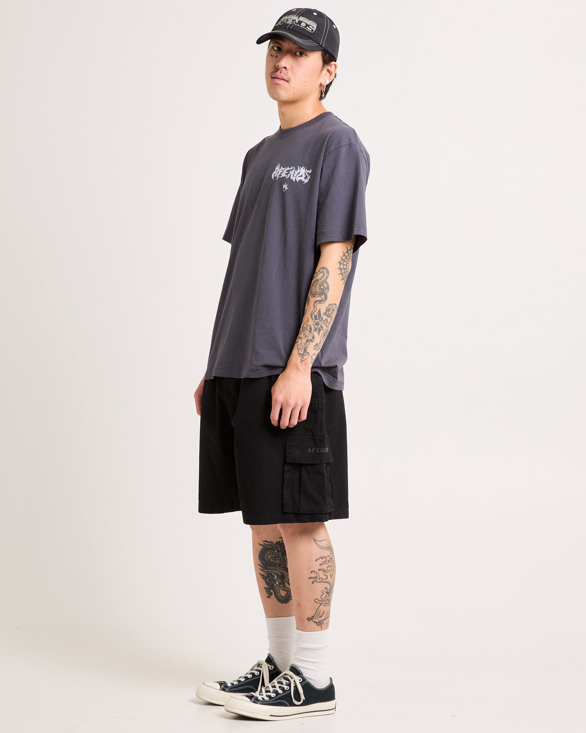 Ripped Out 98 Oversized Cargo Short 20" Black