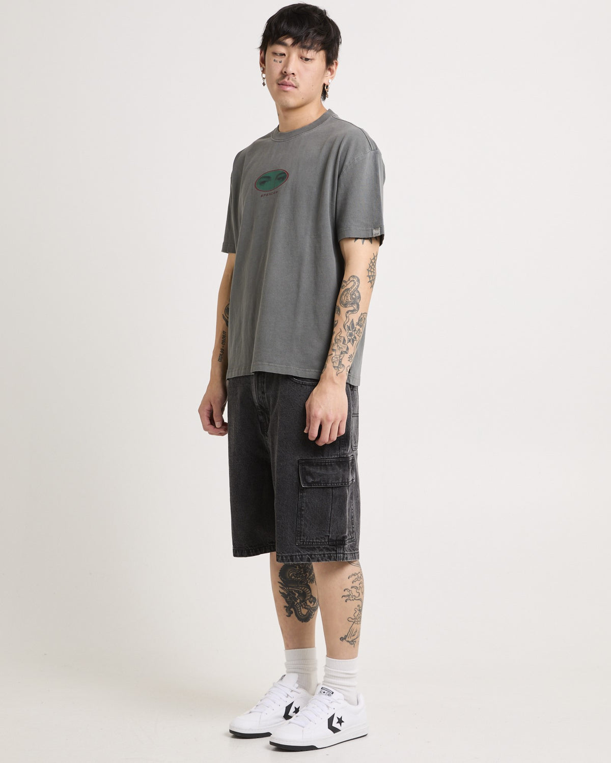 Auckland Cargo Denim Jorts BLACK