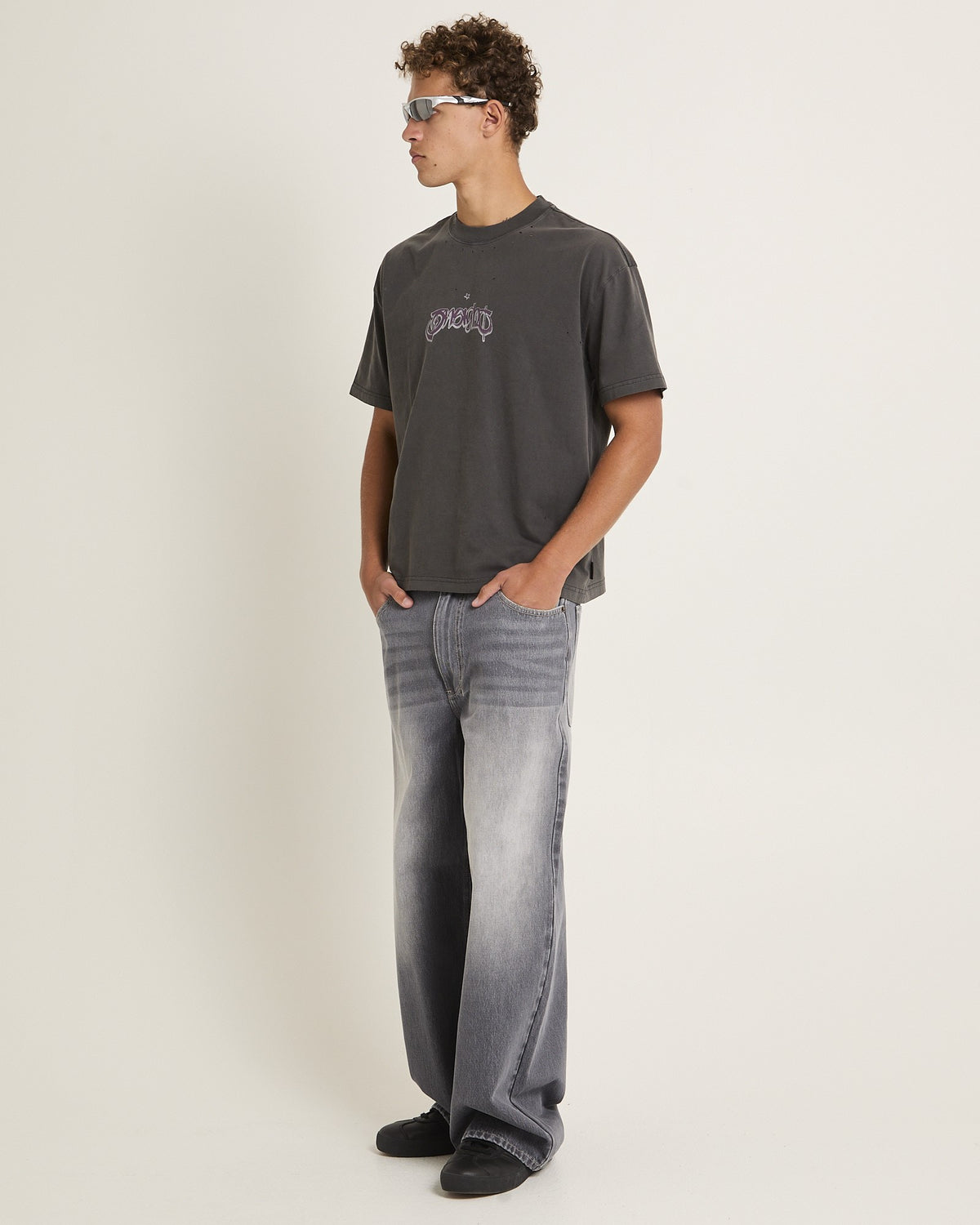 Solar Band Cropped T-Shirt VINTAGE BLACK