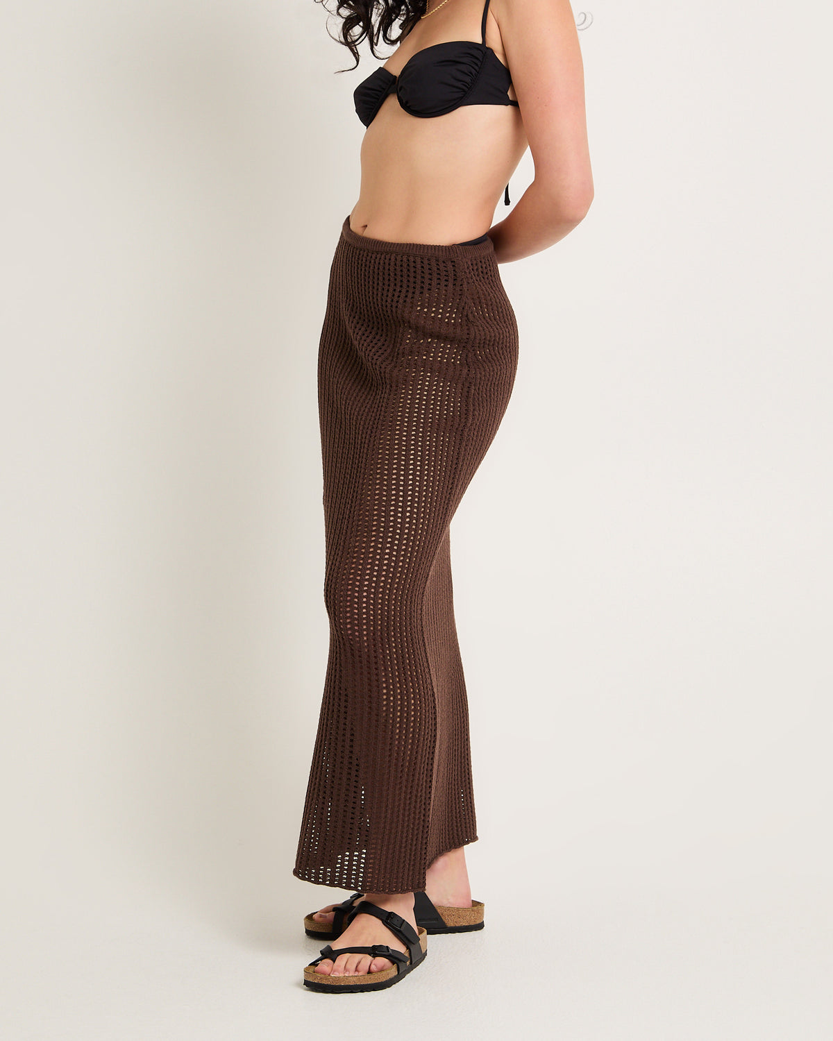 Iris Crochet Skirt CHOCOLATE