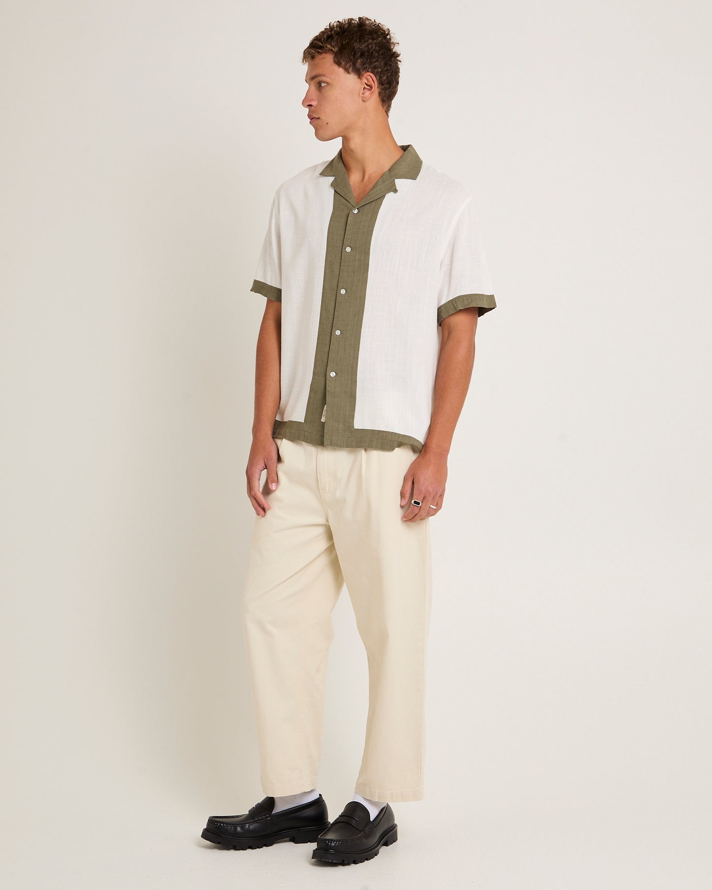 Border Linen Short Sleeve Resort Shirt