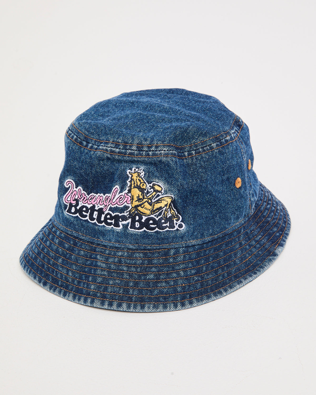 Wrangler x Better Beer Thirsty Bucket Hat STONED INDIGO
