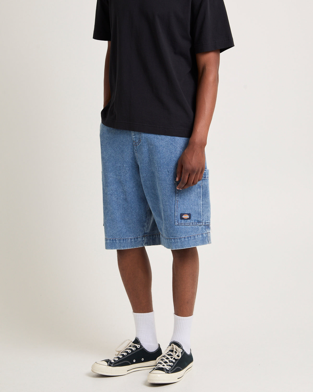 Dickies Cargo Chute Denim Shorts STONE WASHED INDIGO