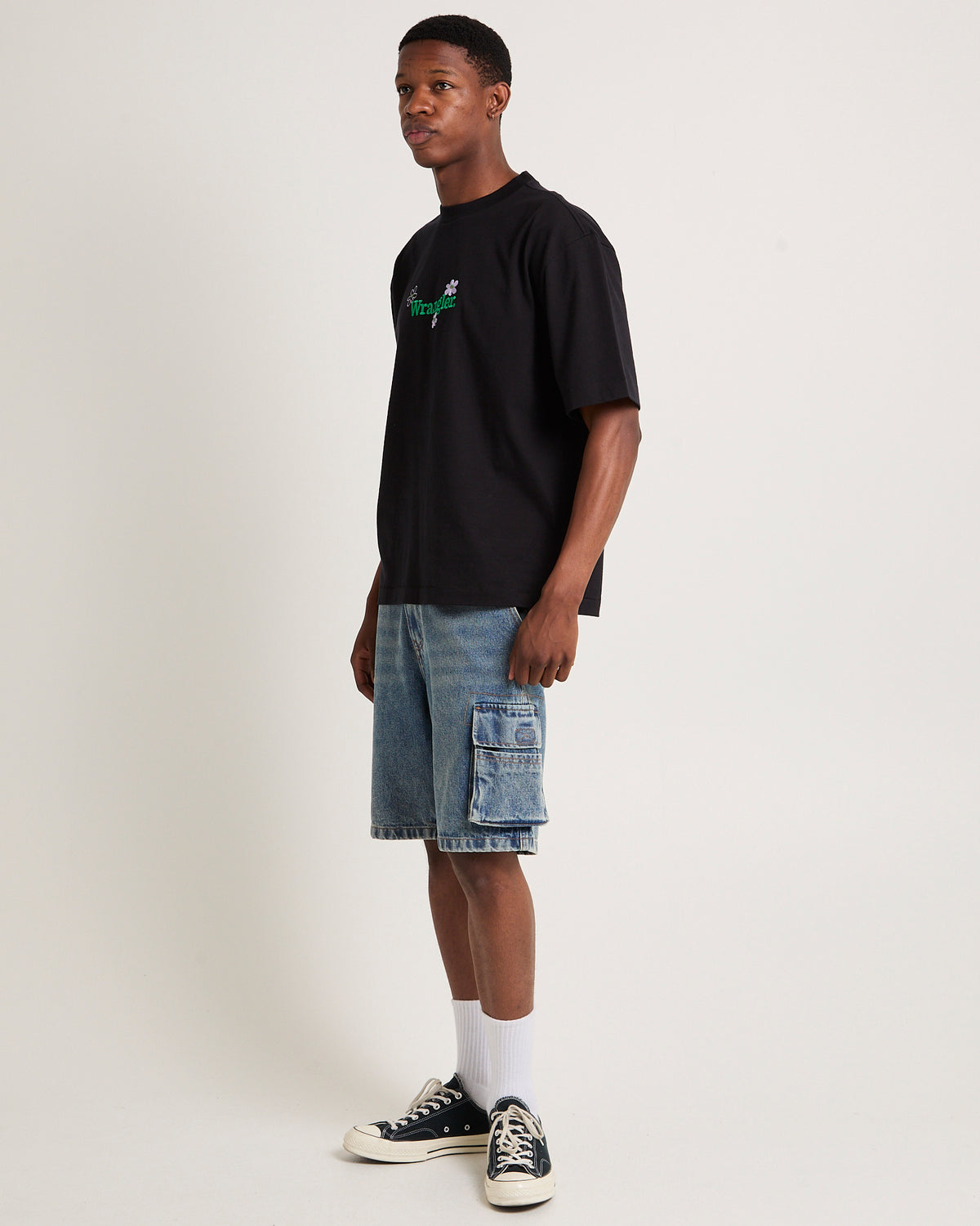 Daisies Boxcar T-shirt BLACK