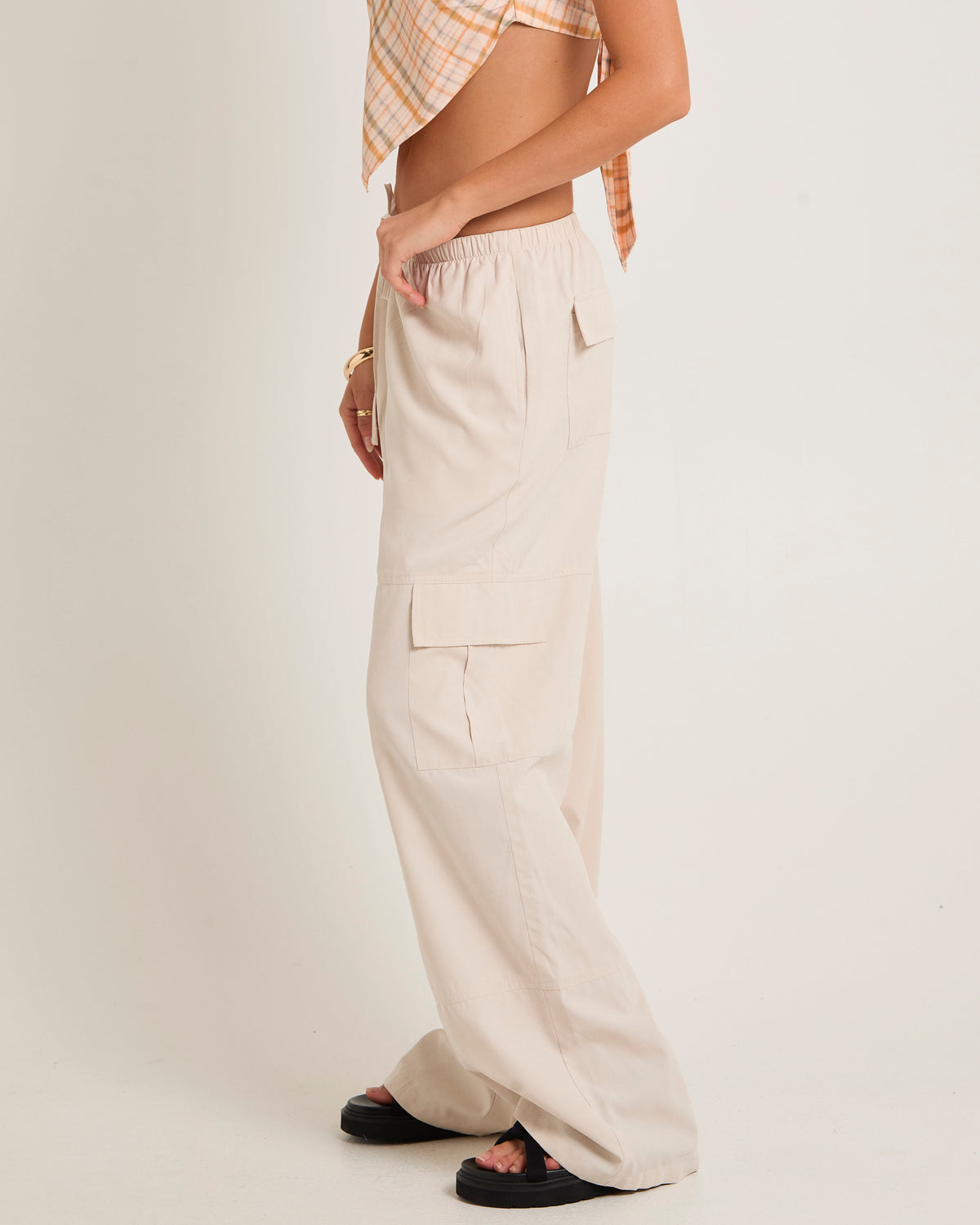Mia Drap Cargo Pants CREAM