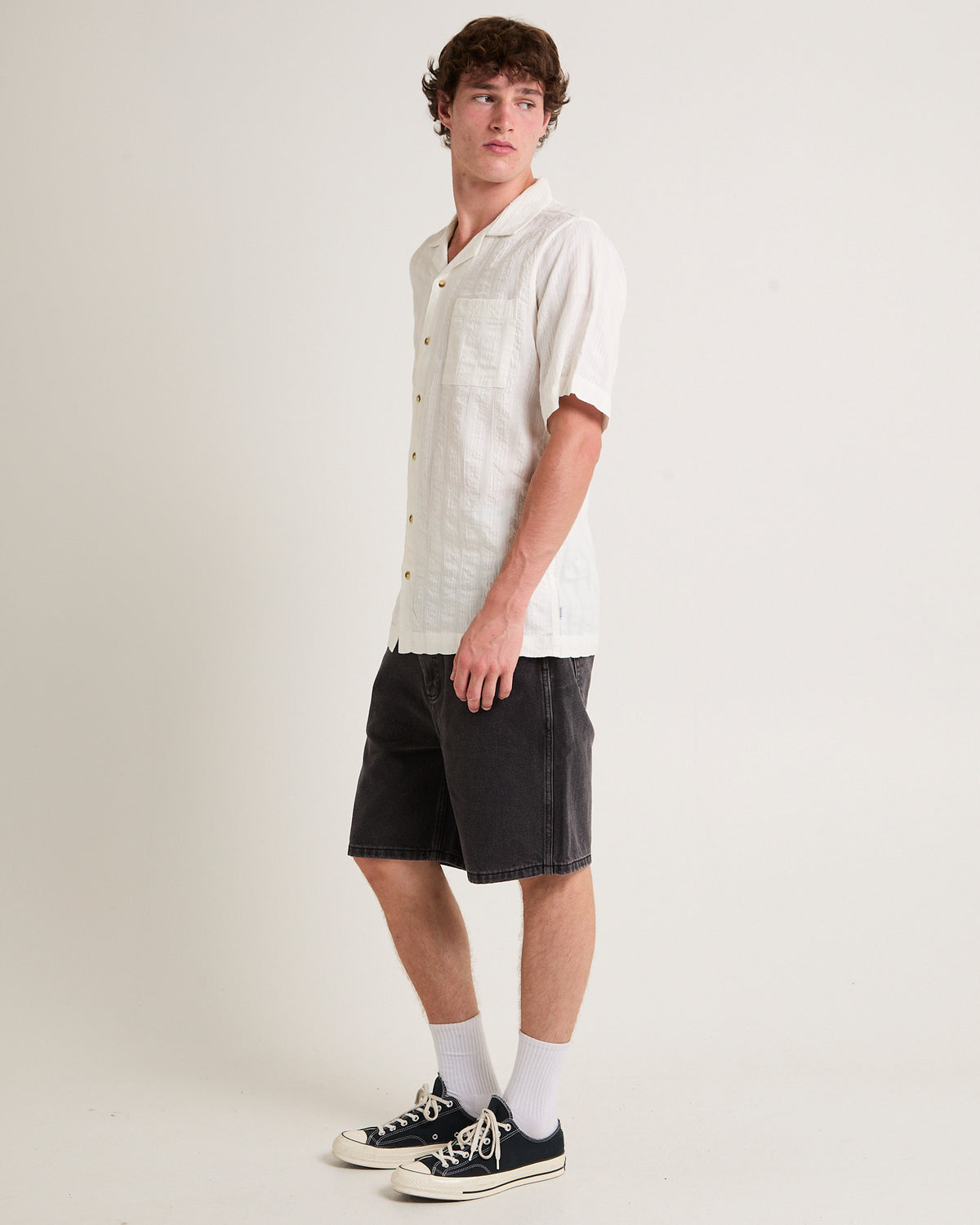 Bowler Seersucker Shirt VINTAGE WHITE