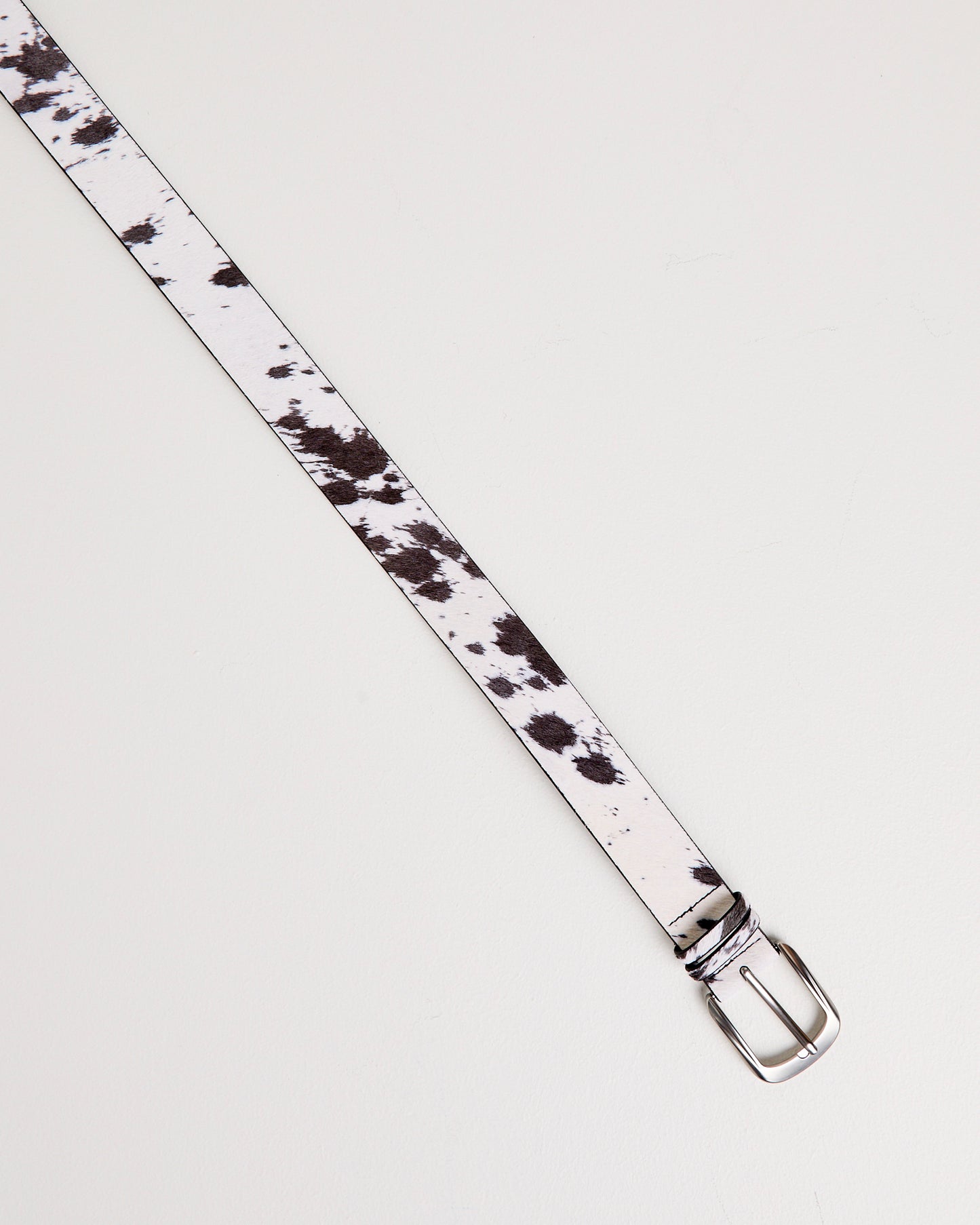 Cow Print Leather Belt