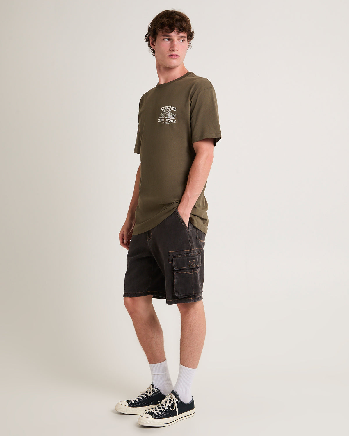Motor Service T-Shirt RINSED MOSS