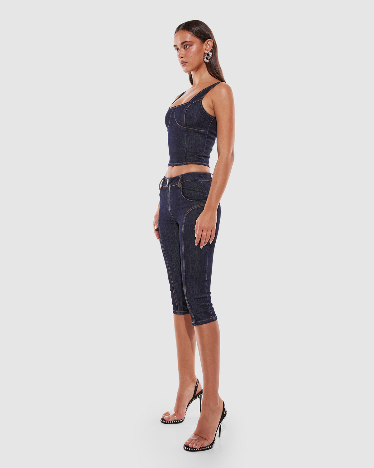 Hannah Capri Denim Pants DARK DENIM