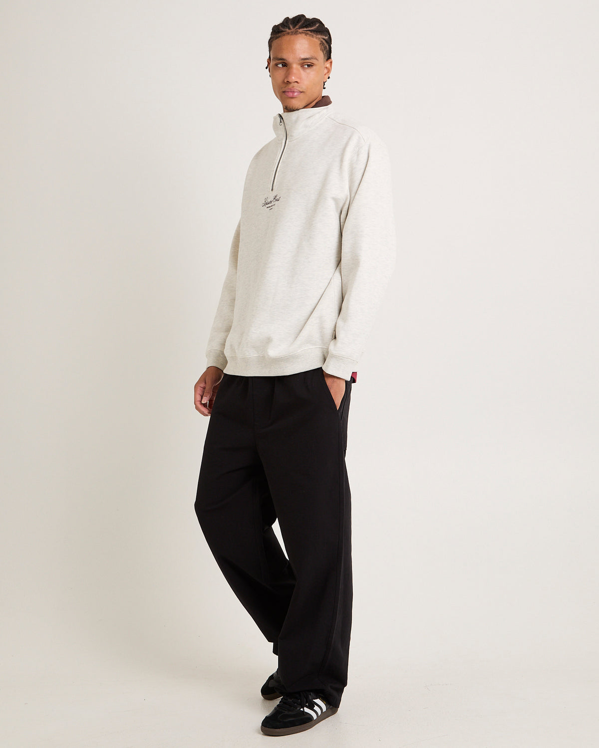 Club 1/4 Zip Fleece Jumper OAT MARLE