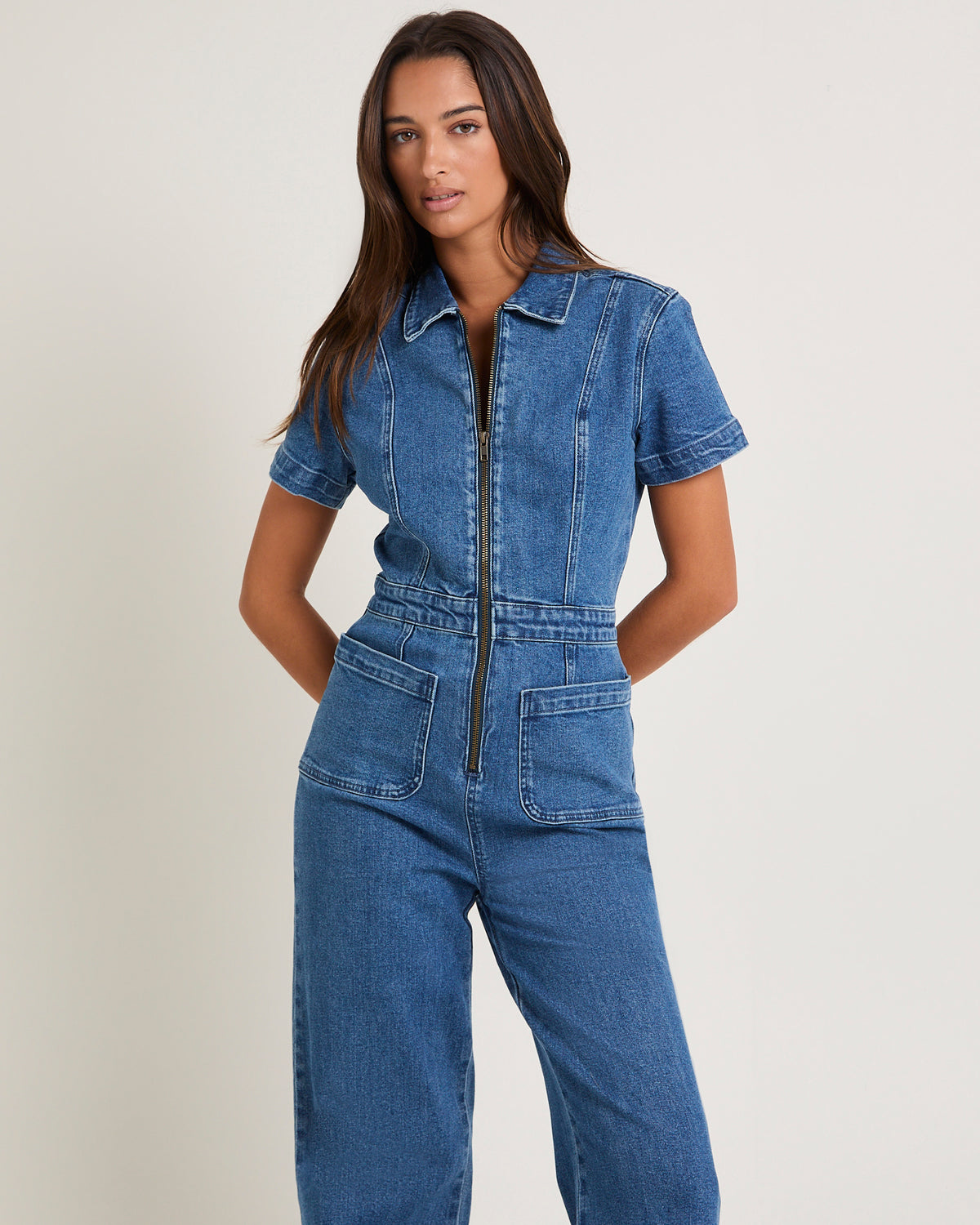 Nikki Denim Maxi Boiler Suit BLUE DUSK
