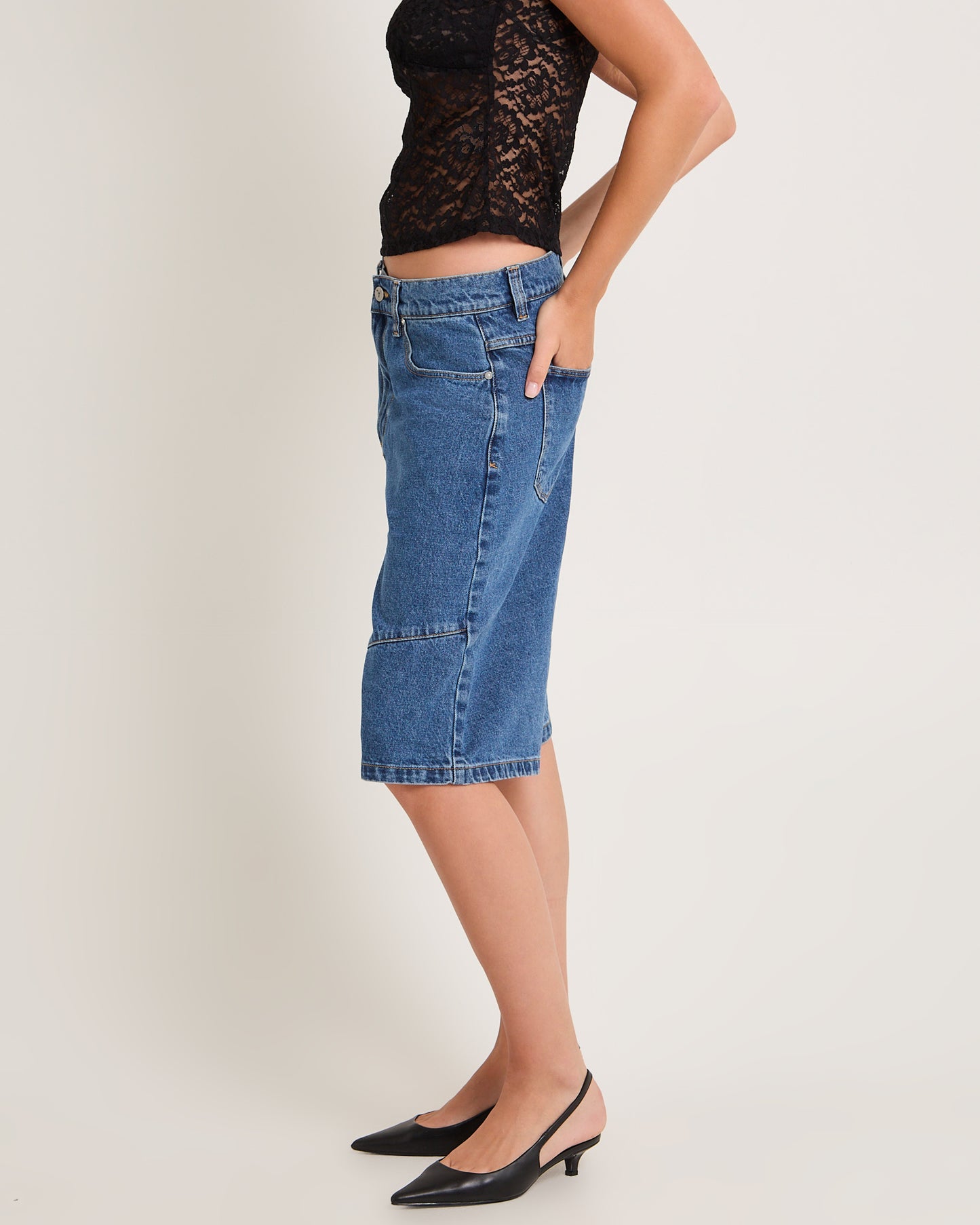 95 Super Baggy Denim Jorts Panels Bella