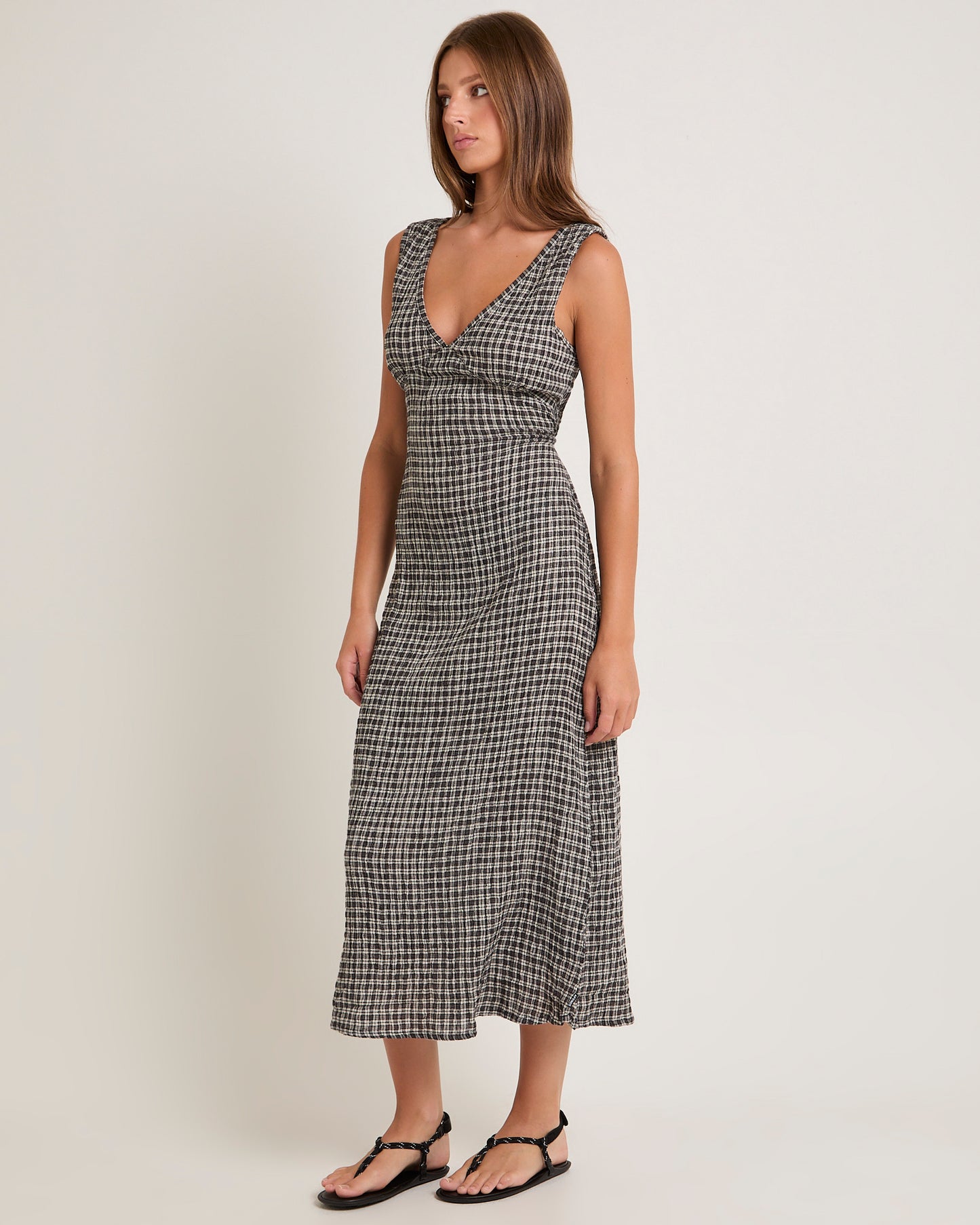 Asta Seersucker Maxi Dress