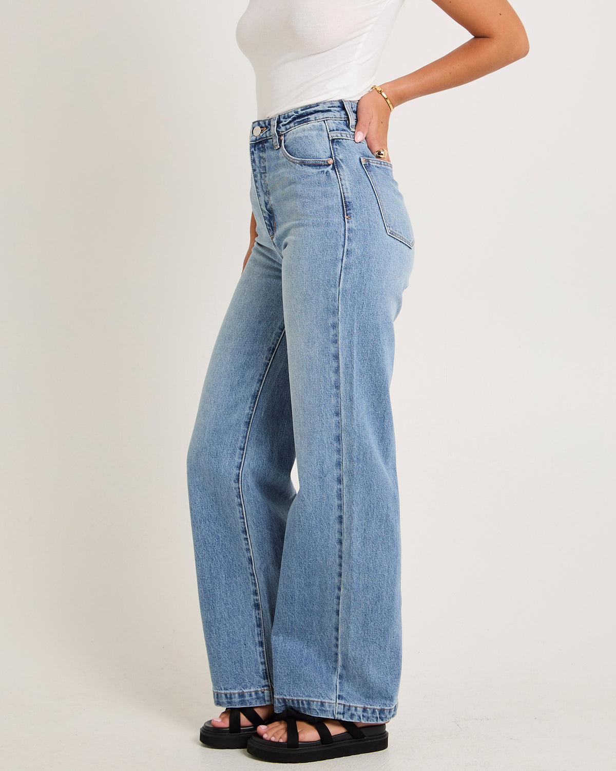 94 High & Wide Jeans Liv LIGHT VINTAGE BLUE