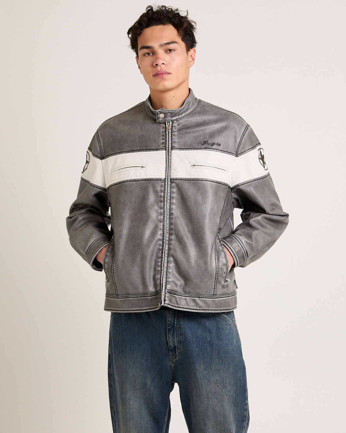 Game PU Leather Jacket BLACK