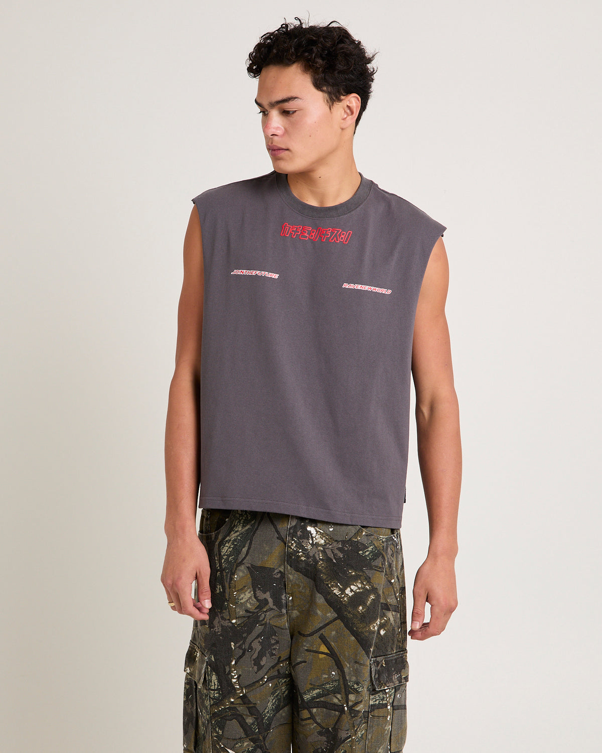Raveworld Muscle Tank WASHED BLACK