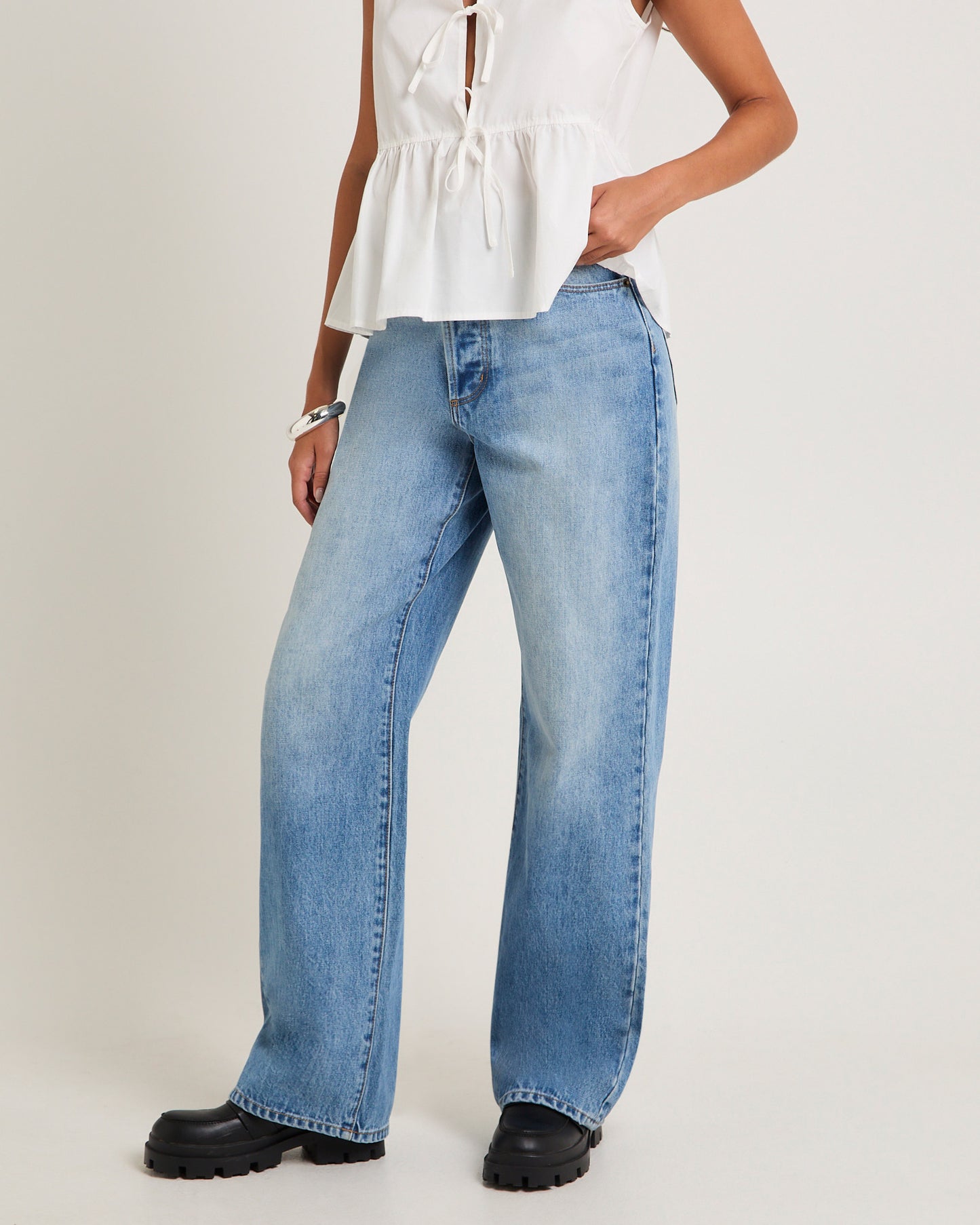 Stevie Relaxed Denim Jeans Brad Blue