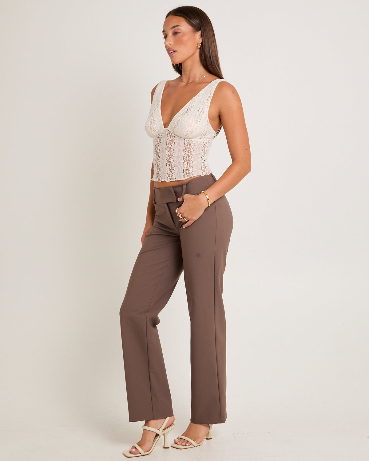 Colette Lace Tank Top IVORY