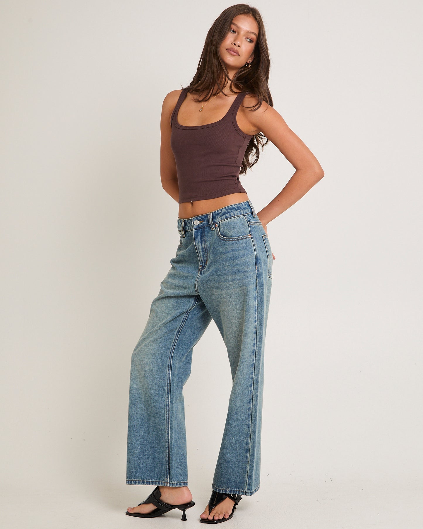 Alexa Mid Rise Denim Jeans Petite Relaxed