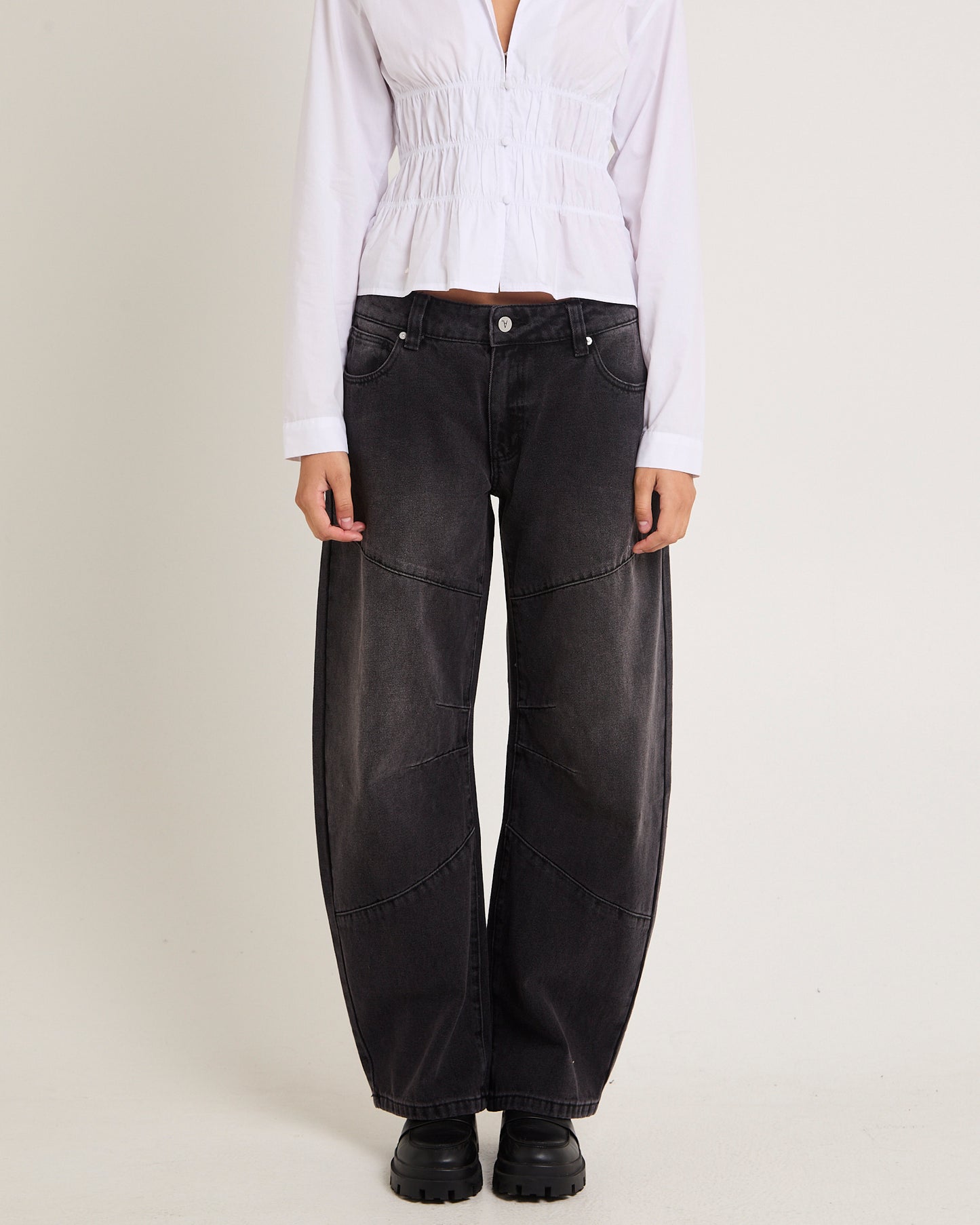99 Low Barrel Denim Jeans Sophie Worn