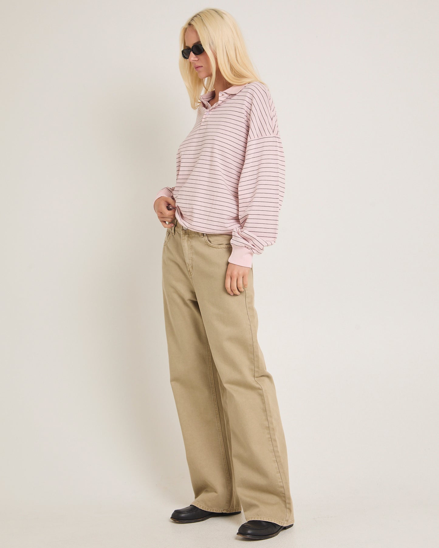 Jase Stripe Long Sleeve Polo Shirt