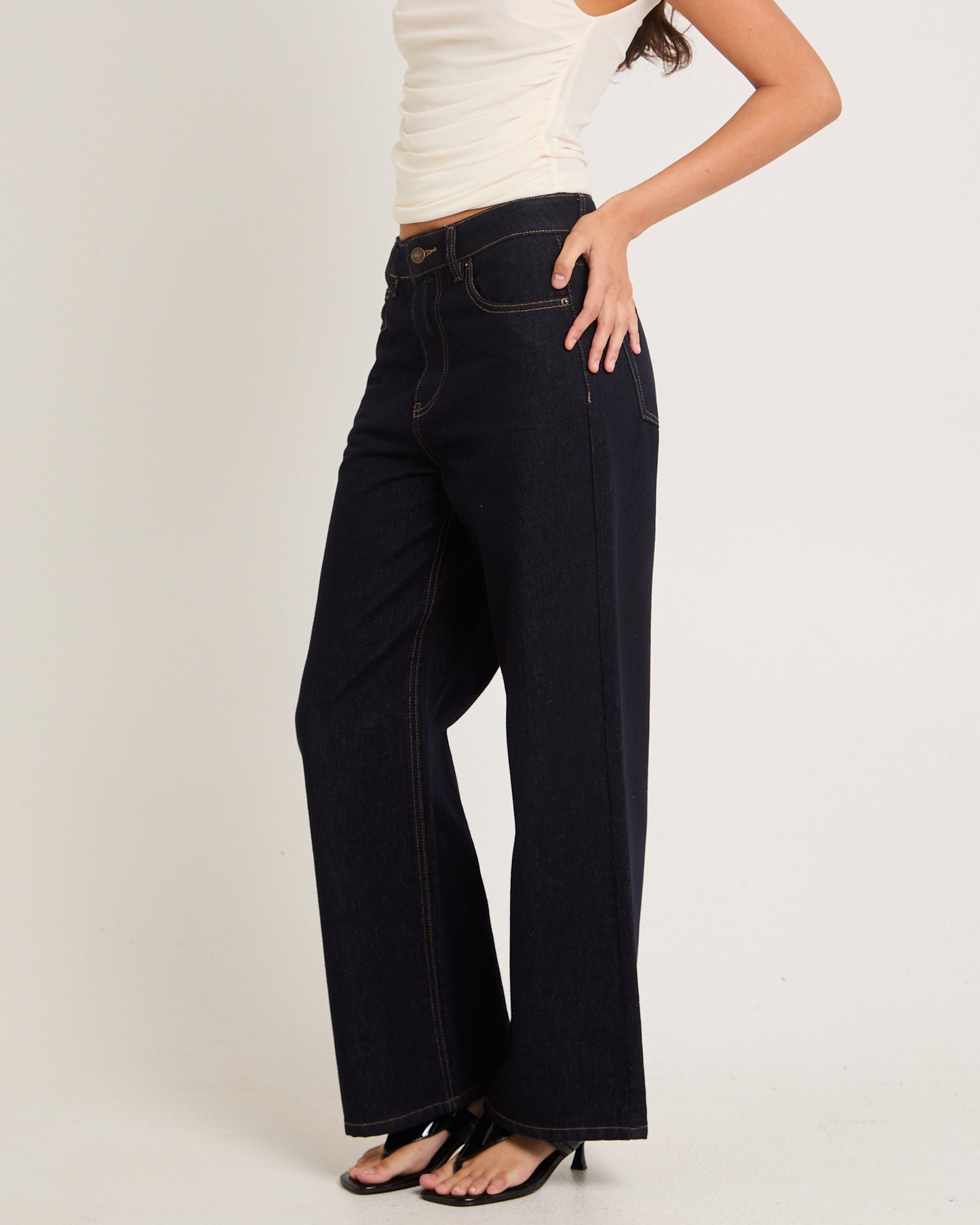 Wren High & Wide Denim Jeans Petite