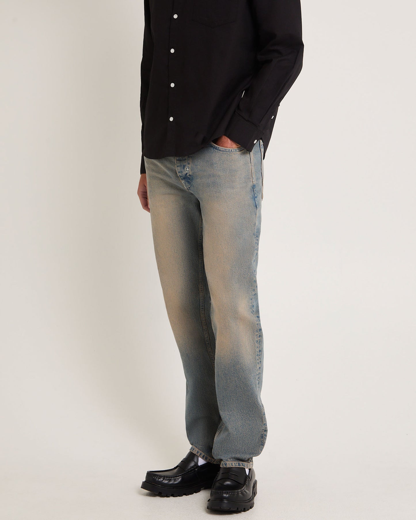 Ray Straight Denim Jeans Salt