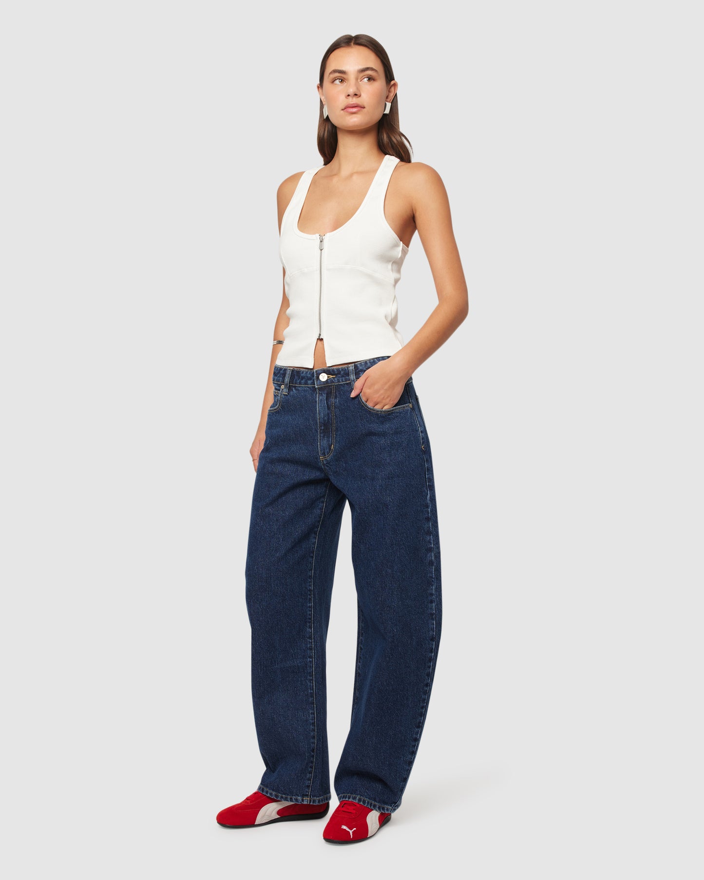 95 Mid Barrel Denim Jeans Tara
