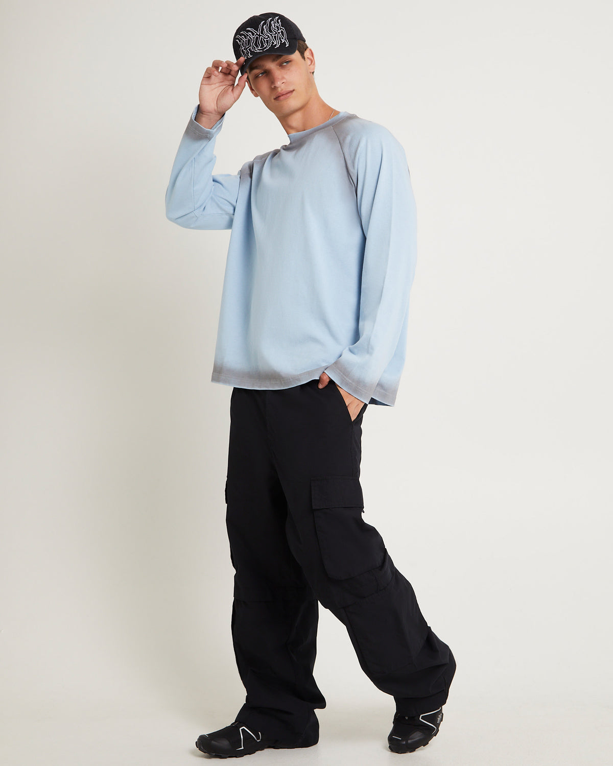 Liminal Sprayed Long Sleeves Shirt BLUE