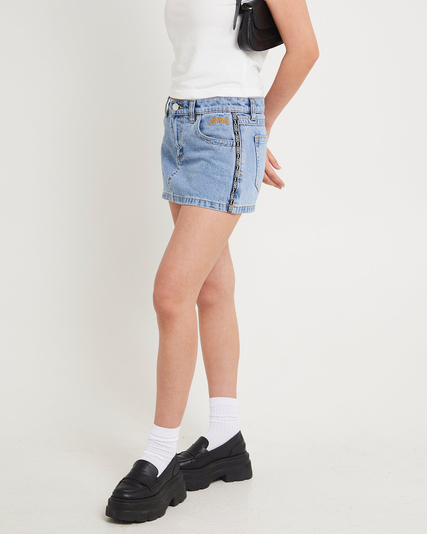 Rip Curl 99 Low Denim Skirt Ariane Tape