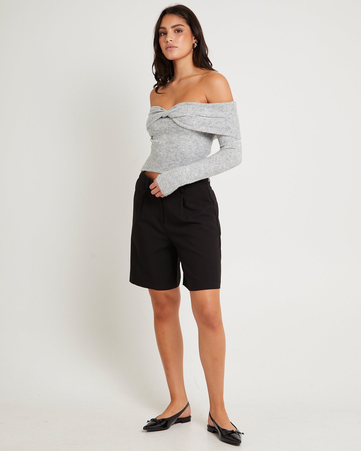 Piper Twist Off Shoulder Long Sleeve Knit
