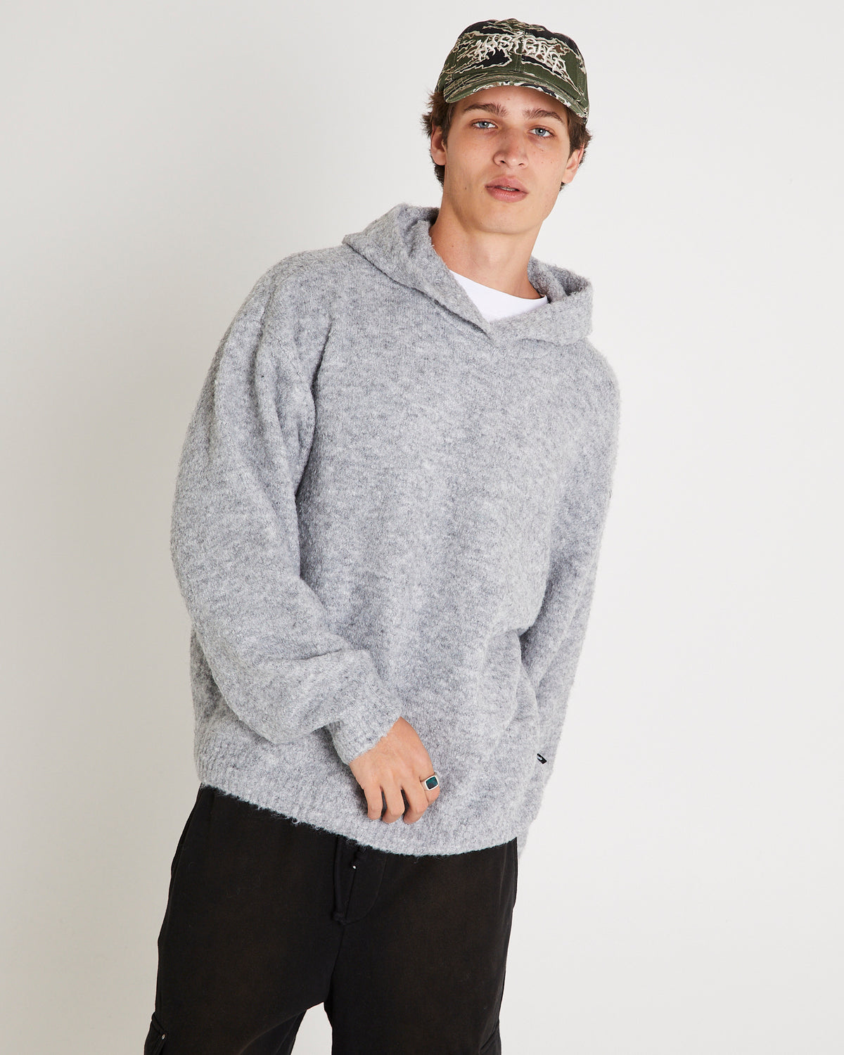Nap Knit Hoodie CHARCOAL