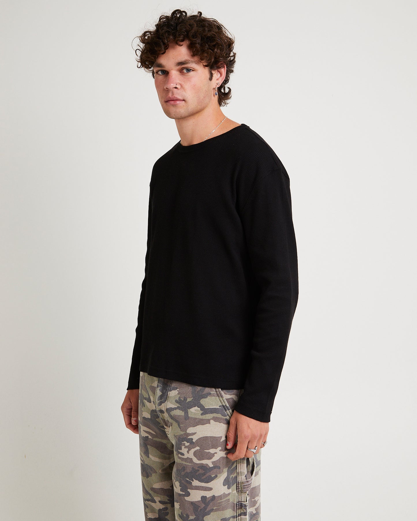 Long Sleeve Waffle Shirt