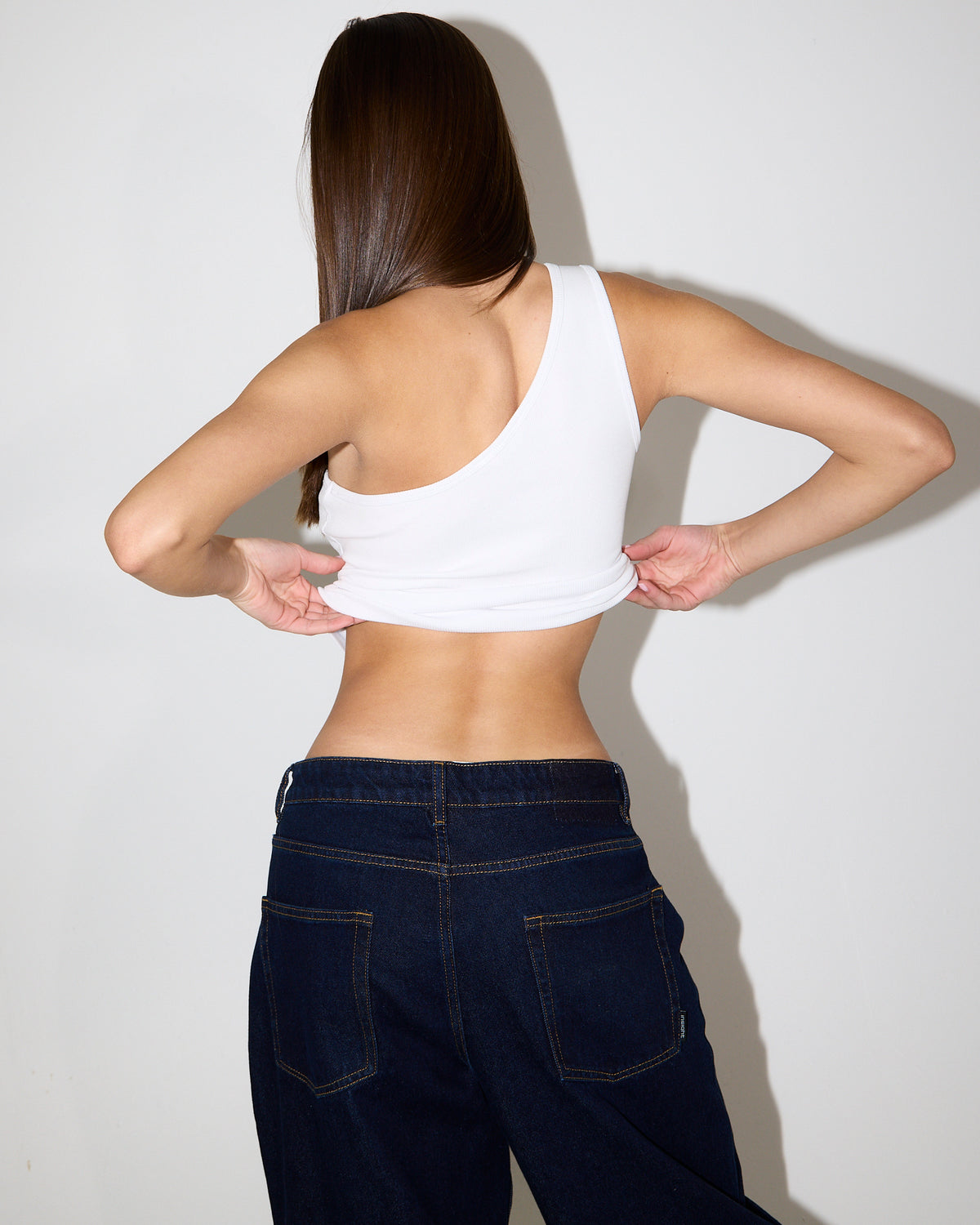 Asym Rib Cami WHITE