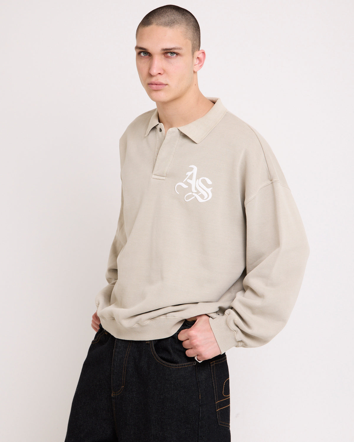 Varsity Fleece Polo BEIGE