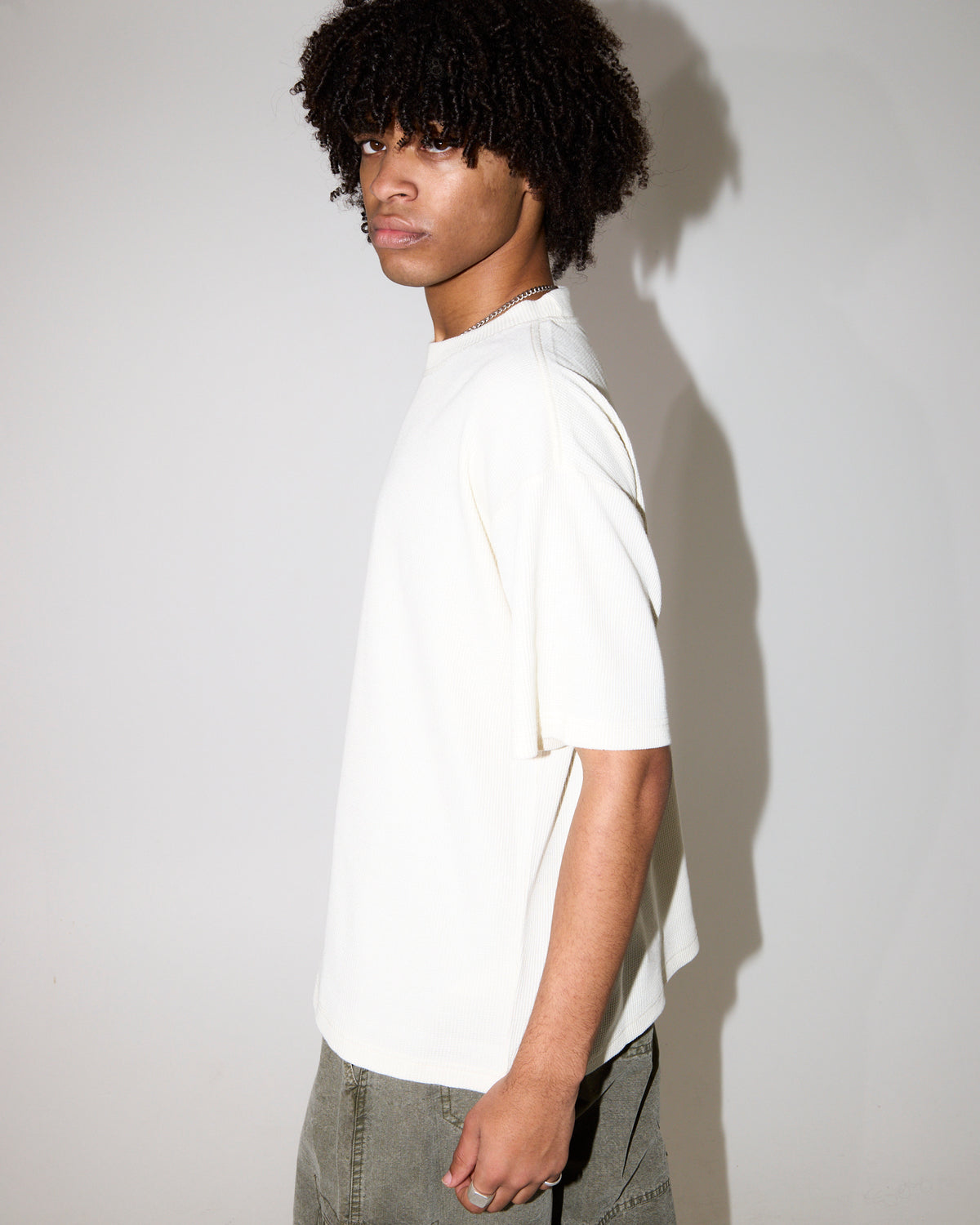 Waffle Crop T-Shirt STONE
